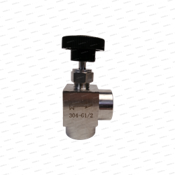 Кран игольчатый (AISI304) угловой, резьба "МАМА" 3281
